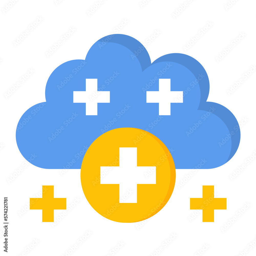 Fototapeta premium Cloud Add Flat Multicolor Icon