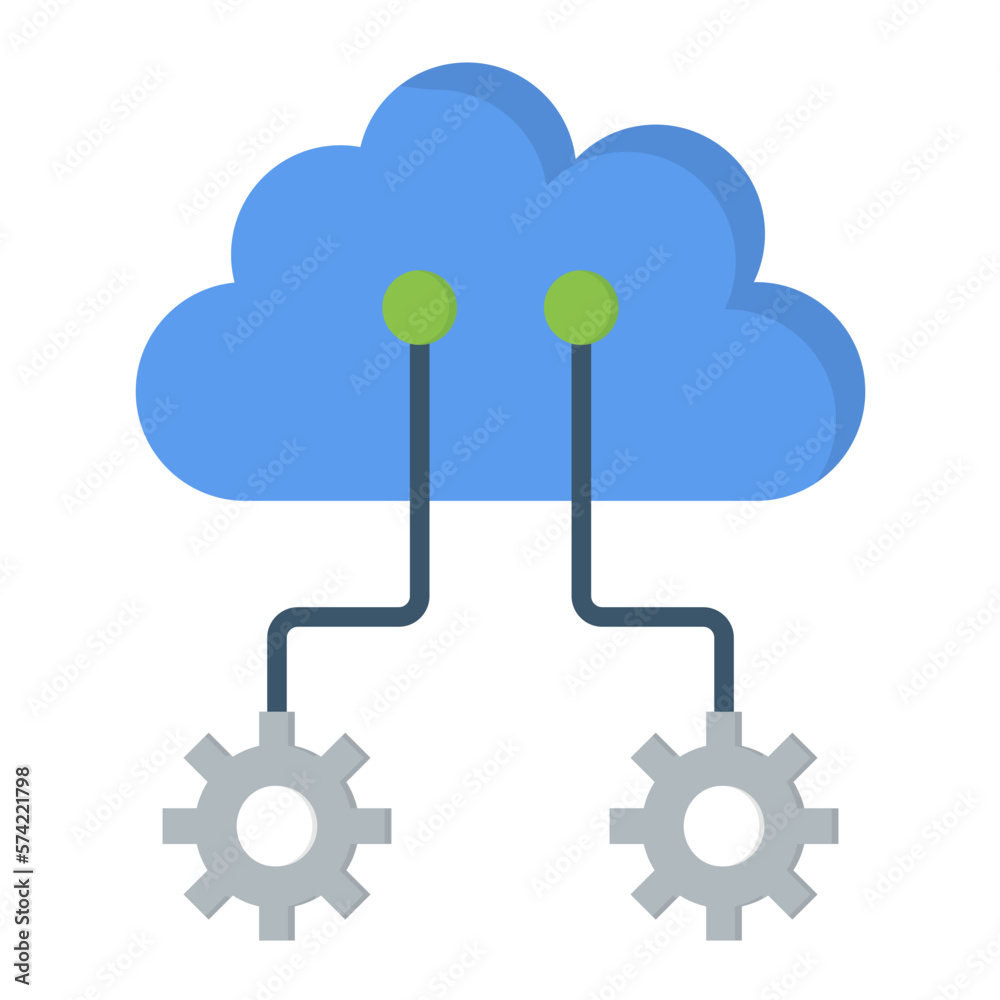 Cloud Interface Flat Multicolor Icon Cloud Interface Flat Multicolor Icon