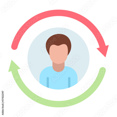 Returning Visitor Flat Multicolor Icon