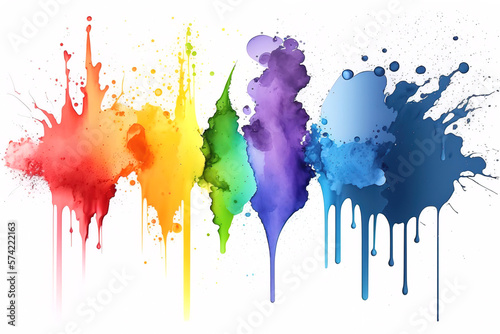 Watercolor Paint Powder Splat Rainbow Explosive blob drip splodge spot Mark With an Explosion of Color  Movement and Artistic Flair Illustration Fun  Expressive