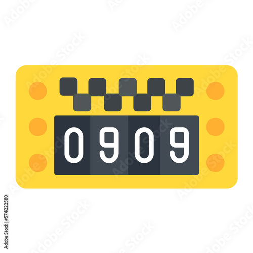 Taxi Meter Flat Multicolor Icon