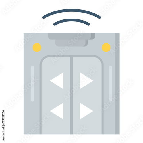 Electric Door Flat Multicolor Icon