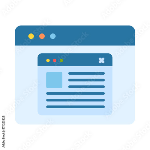 Browser Pop Up Flat Multicolor Icon
