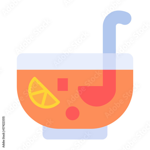 Birthday Punch Flat Multicolor Icon