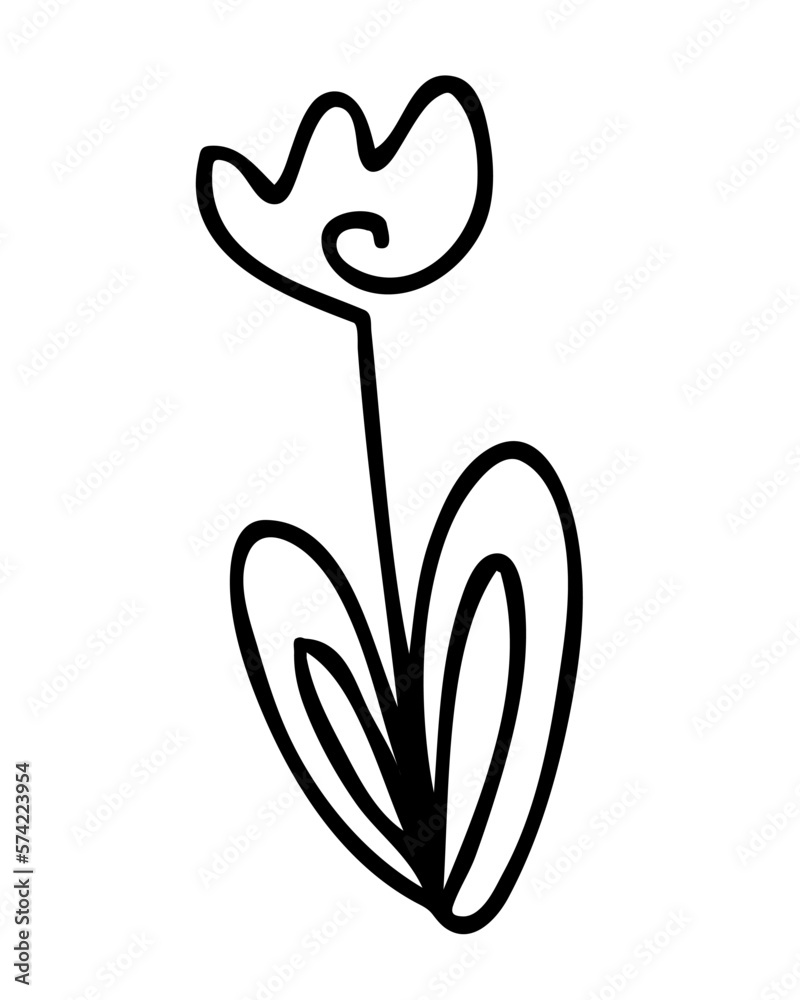 One continuous line minimalistic tulip flower drawing. Perfect for tee, stickers, cards. Isolated vector illustration for decor and design. One continuous line minimalistic tulip flower drawing. Perfect for tee, stickers, cards. Isolated vector illustration for decor and design.