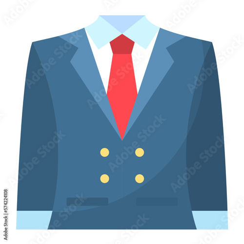 Suit Flat Multicolor Icon