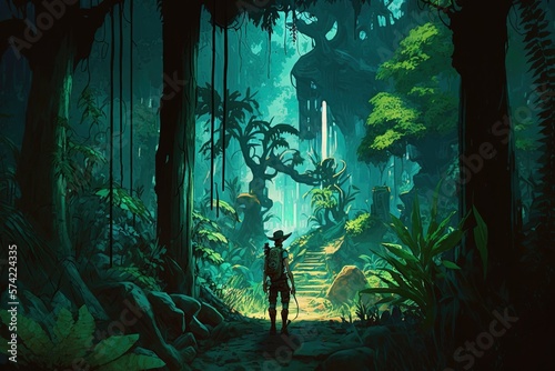 Jungle Adventure Exploring Dense Mayan Jungles and Transfixing Vistas Generative AI
