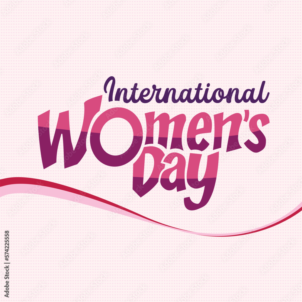 Happy women' day March 8, women, international women's day, girl power set of lovely vector illustrations. Modern design. Typography. Background for poster, t-shirt, banner, card, social media post.