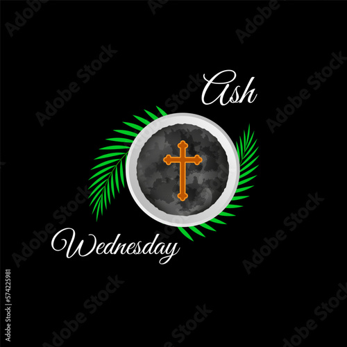 Vector illustration of Ash Wednesday Christian holy day banner