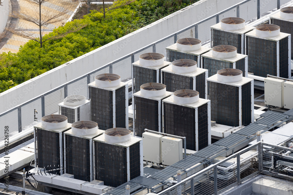 Foto de 2023 Jan 15,Hong Kong.Airconditioning extractor fan on the