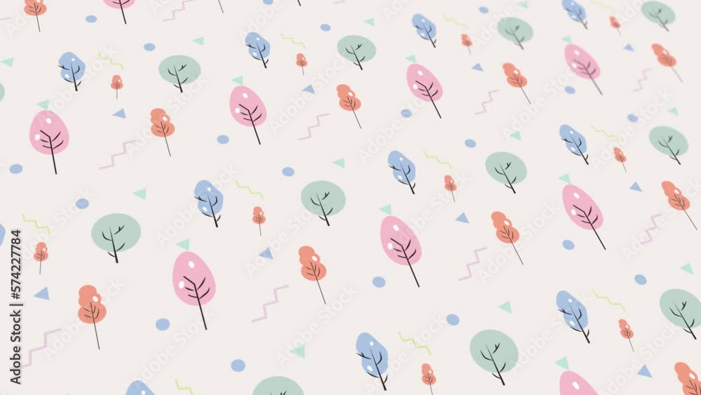 Animated abstract pattern with geometric elements in the shape of a tree. pastel color gradient background Animated abstract pattern with geometric elements in the shape of a tree. pastel color gradient background