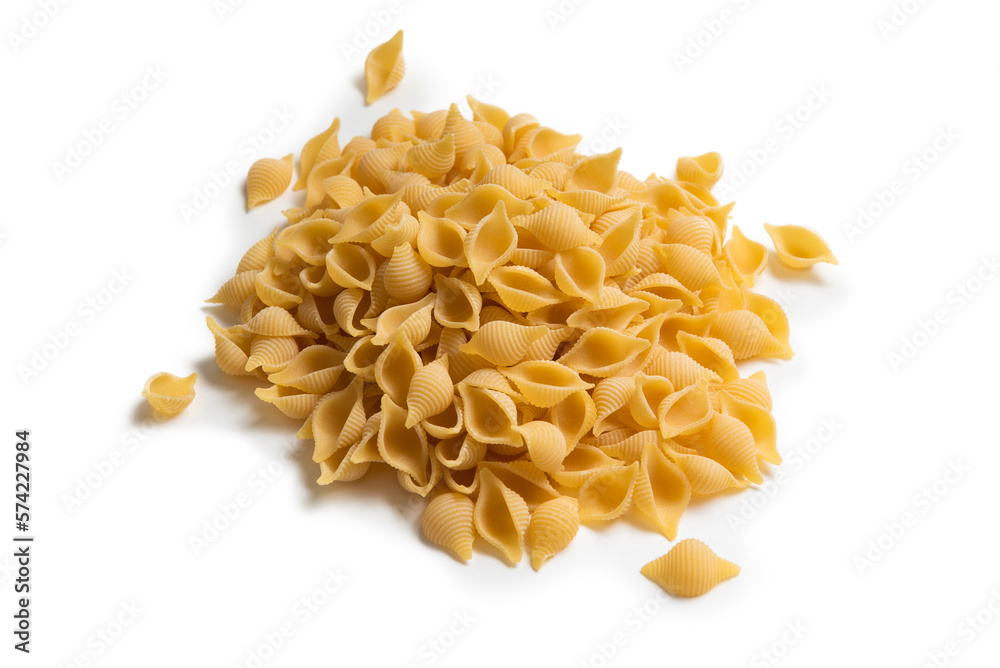 Conchiglie rigate, tipica pasta italiana  