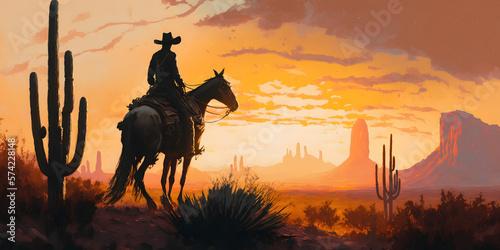 Leinwand Poster Wild West Sunset