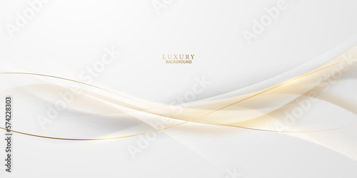 Beautiful Abstract Vector Illustration White Background With Luxurious Golden Elements © HNKz