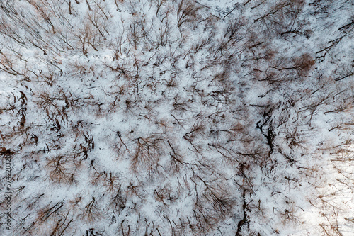 Snow field from above ,Armenia Dsegh village