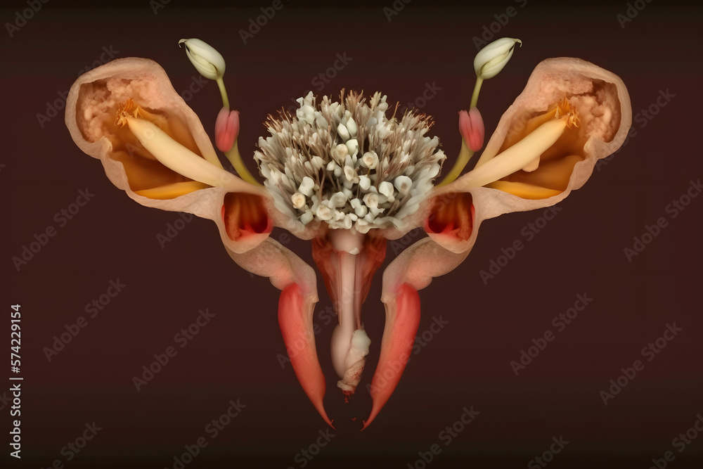 Utures Shape Flower shaped like a Uterus. Woman Health Concept, Ovary Womb ...