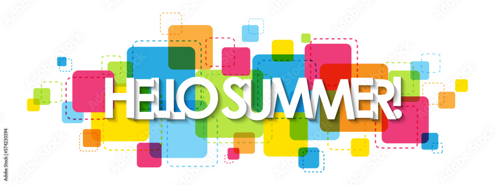 HELLO SUMMER! colorful vector typography banner