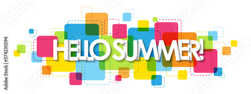 HELLO SUMMER! colorful vector typography banner
