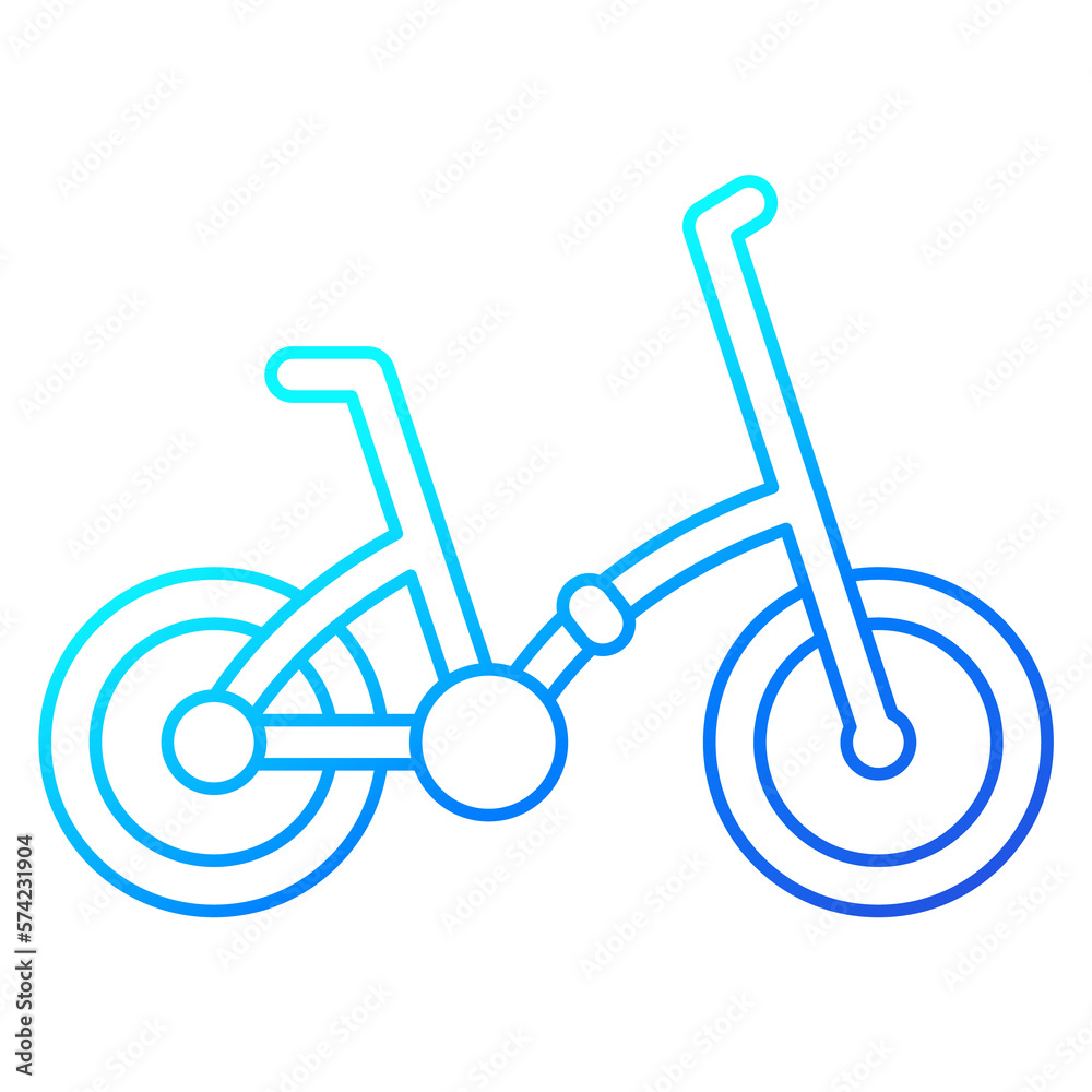 folding bike line design icon