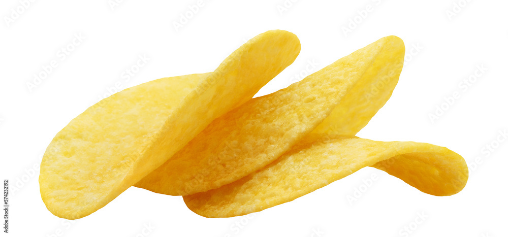 Delicious potato chips cut out Delicious potato chips cut out