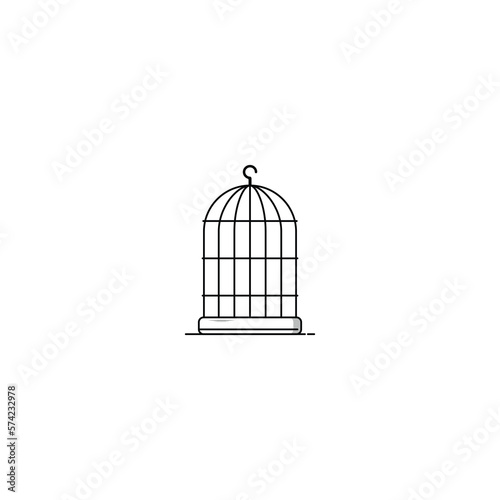 Bird cage icon isolated vector graphics