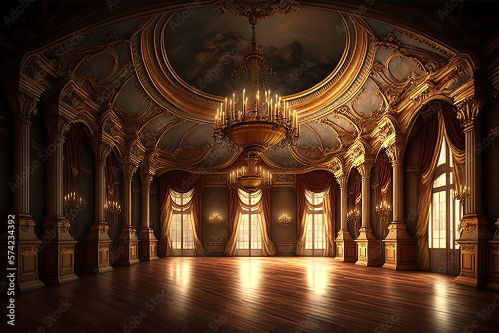 Empty elegant and luxury of a ball room generative ai