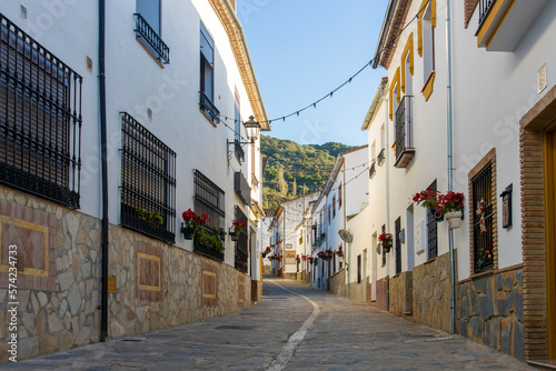 street view of the beautiful village of jimena de libar, andalucia spain photo