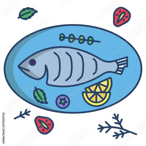 Baked fish icon