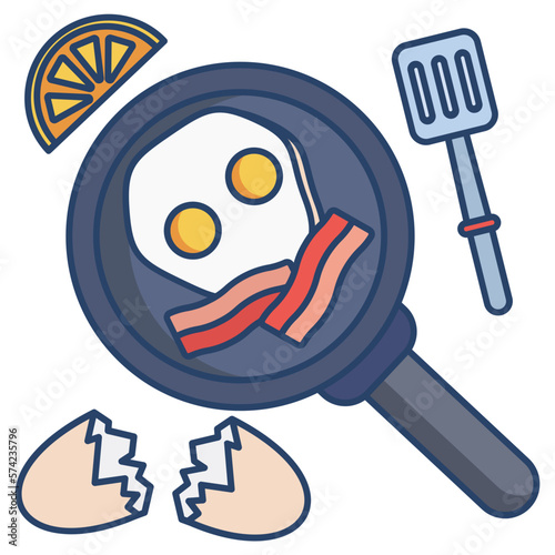 Egg omelette icon