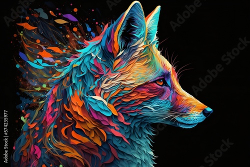 colorful fox , generative ai 