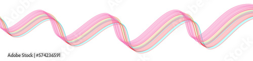 3d ribbon line curve pink, wave, wavy, smooth colorful