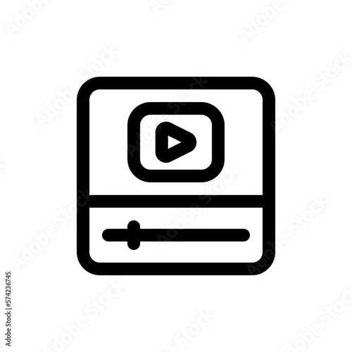 video player line icon