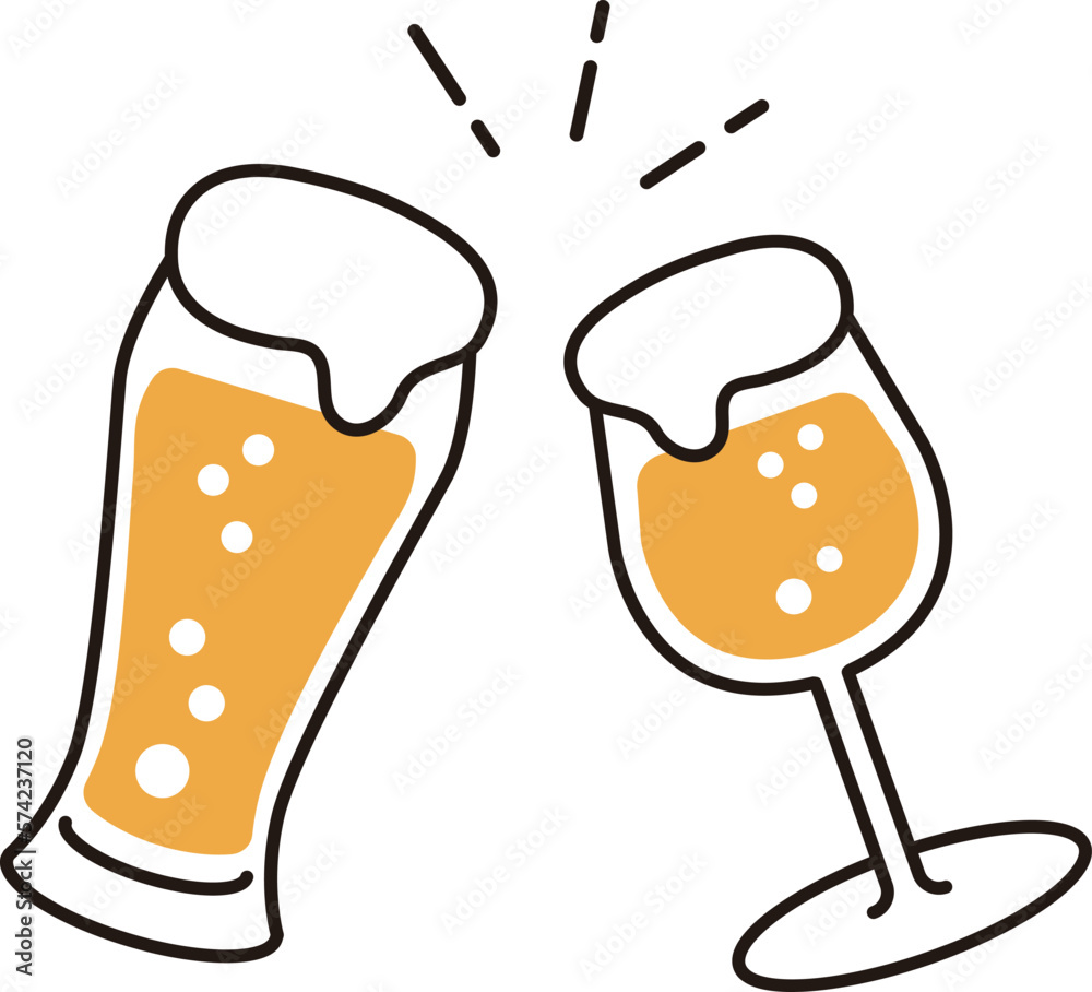 Cheers with beer. beer icon. Design used in taverns and pubs. Cheers with beer. beer icon. Design used in taverns and pubs.