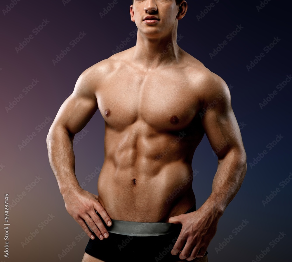 Fototapeta premium Young muscular handsome male model