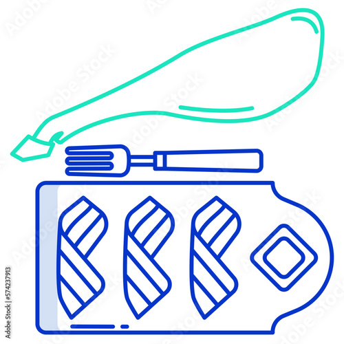 Outlined Jamón cut icon