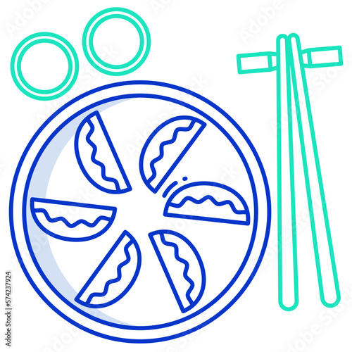 Outlined Jiaozi dish icon