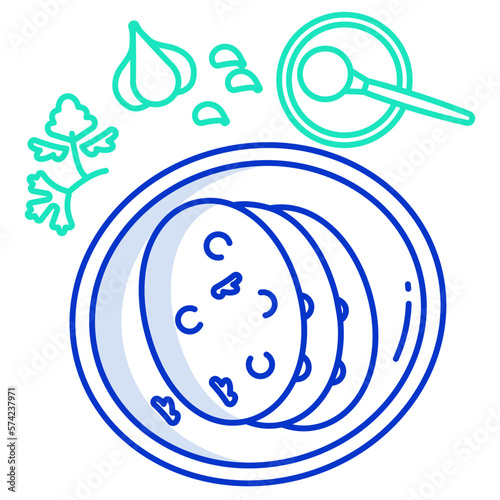 Outlined Naan roti icon