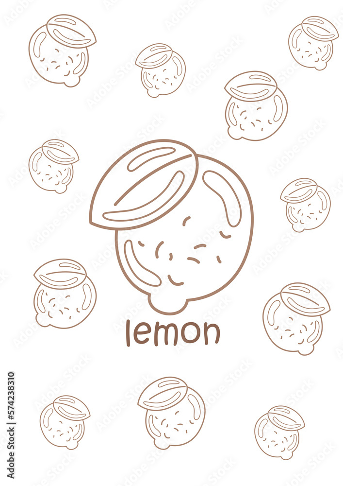 Vocabulary Alphabet L For Lemon Coloring Pages A4 for Kids and Adult