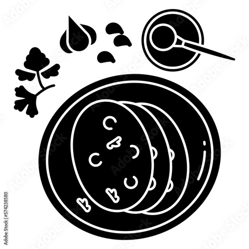 Outlined Naan roti icon