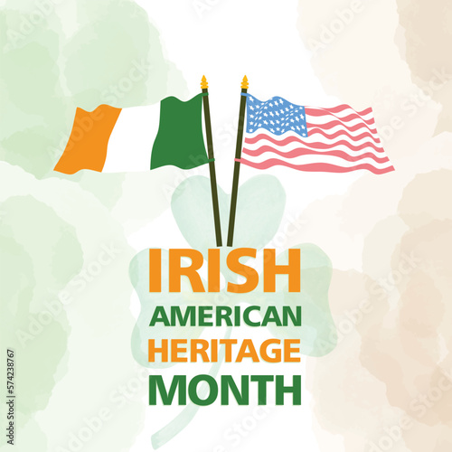 Irish-American Heritage Month,Annual celebrated  in the United States,modern background vector illustration