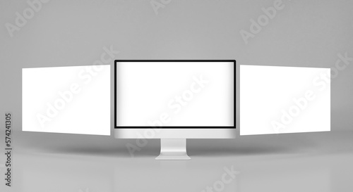 Desktop monitor screen with website presentation mockup isolated
