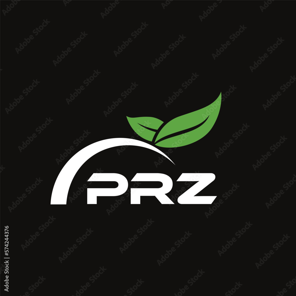PRZ letter nature logo design on black background. PRZ creative initials letter leaf logo concept. PRZ letter design. PRZ letter nature logo design on black background. PRZ creative initials letter leaf logo concept. PRZ letter design.