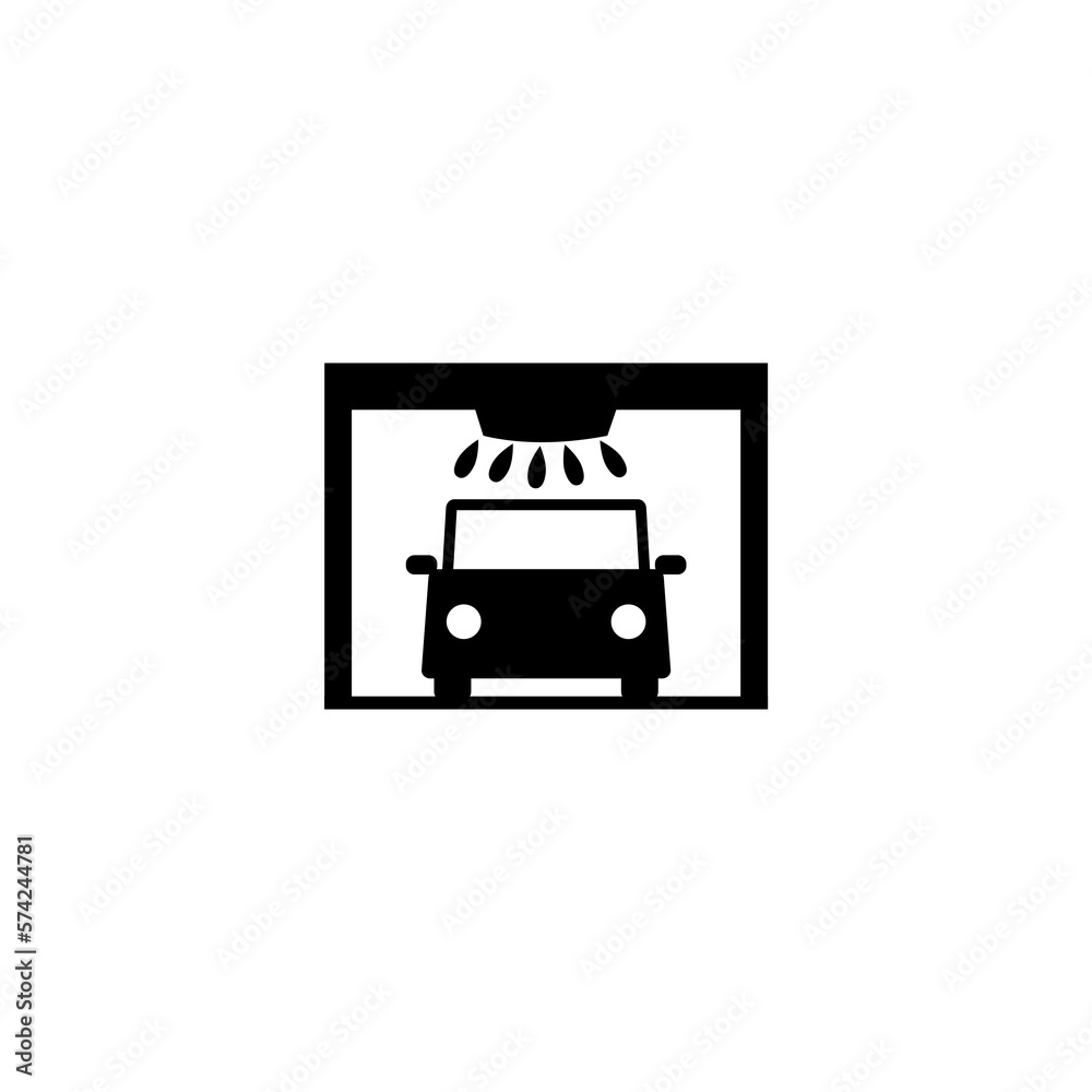 Obraz premium Car wash service icon, automatic carwash and vehicle clean care,isolated on white background.