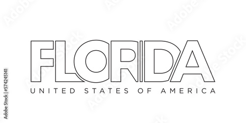 Florida, USA typography slogan design. America logo with graphic city lettering for print and web.