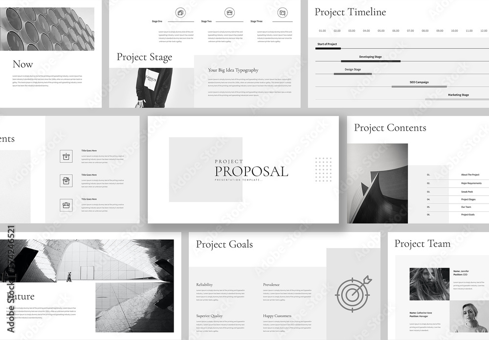 Project Proposal Presentation Template Stock Template | Adobe Stock