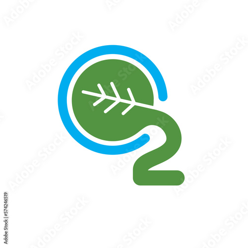 oxygen icon vector leaf  concept design template