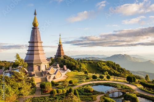 Temples on Doi Inthanon mountain in northern Thailand