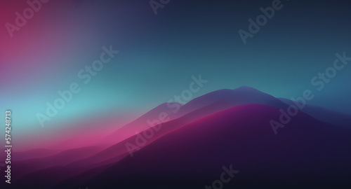 Dark Colorful Mountain Background, Modern Design. Moderate Gradient Purple Blue colors. Used as banner, presentation or wallpaper - Illustration generativ ai