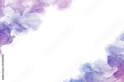 Photo 春のアルコールインクアートの幻想的でエレガントな抽象フレーム）マーブル模様の紫色の波　　