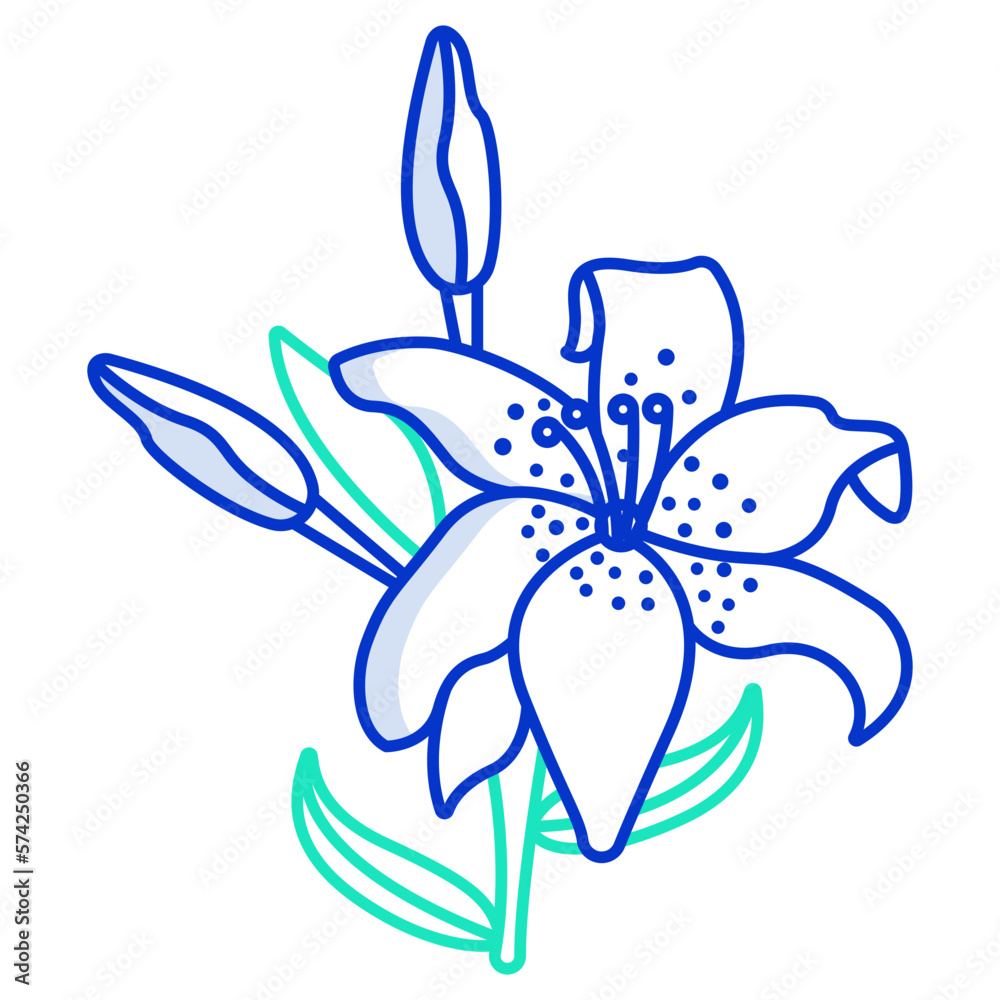 Fototapeta premium tiger lily flower icon